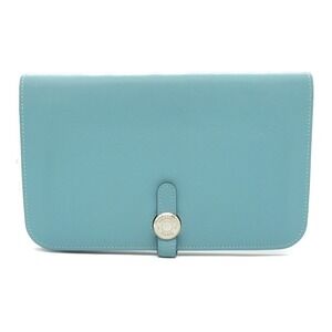 HERMES Blue Leather Wallet